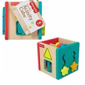 Fisher-Price Colorful Wooden Activity Cube